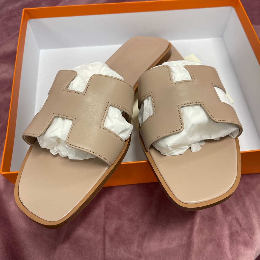 Hermes Tan Open Toe Sandals
